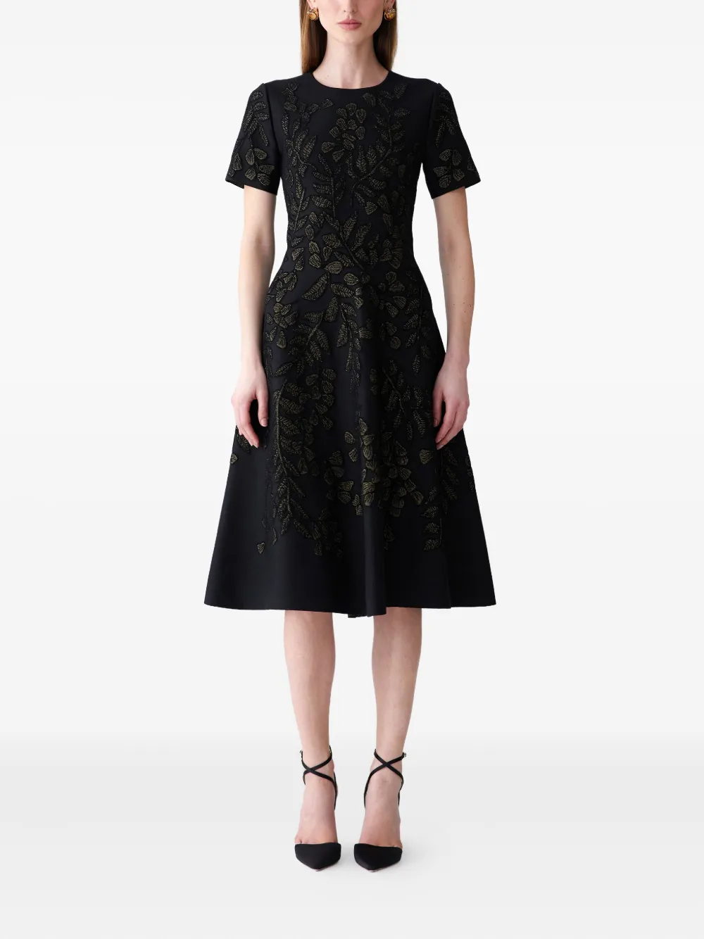 Carolina Herrera Midi-jurk met jacquard - Zwart