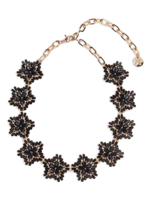Carolina Herrera Crystal Snowflake Necklace in Gold