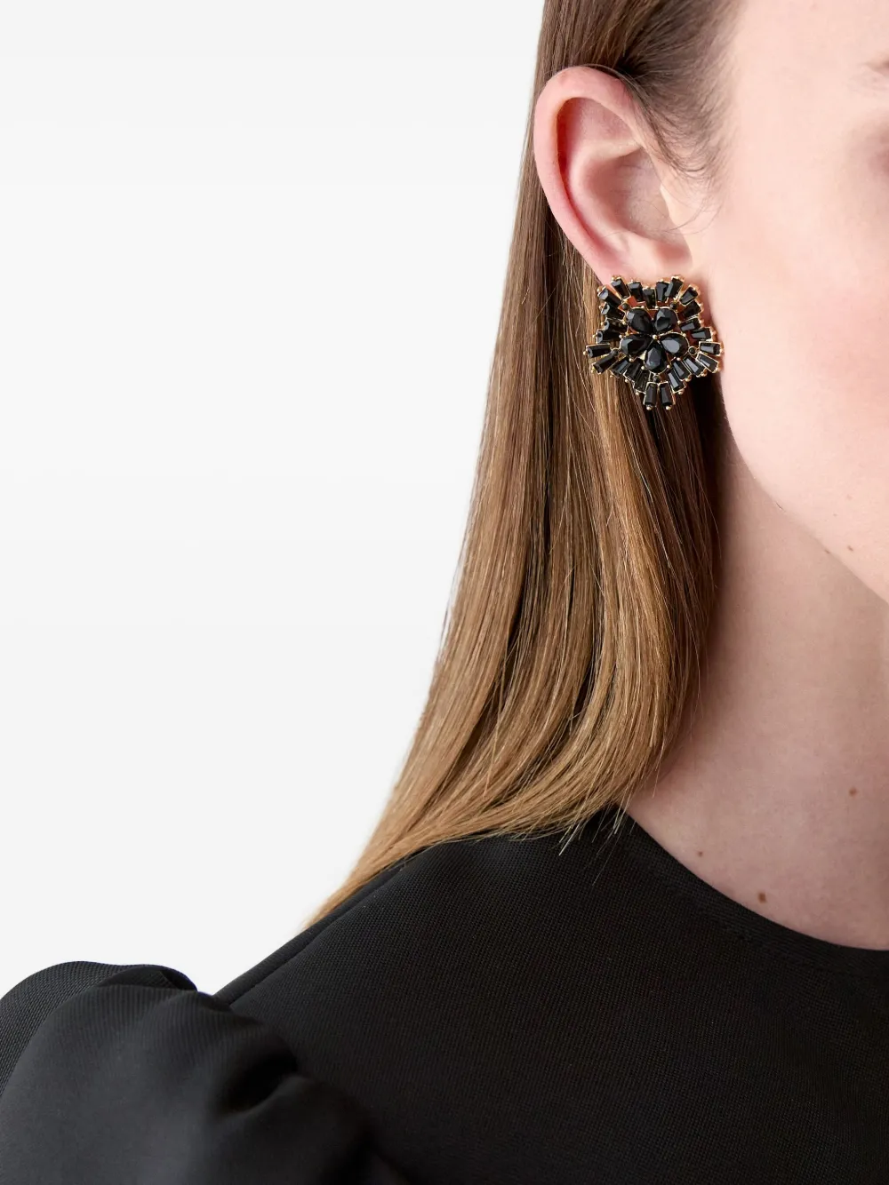 Carolina Herrera Sneeuwvlok oorbellen met kristallen - Zwart