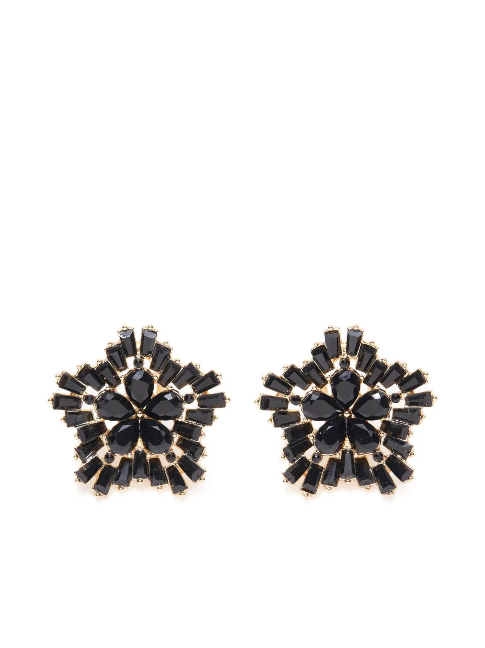 Carolina Herrera Crystal Snowflake Earrings In Black