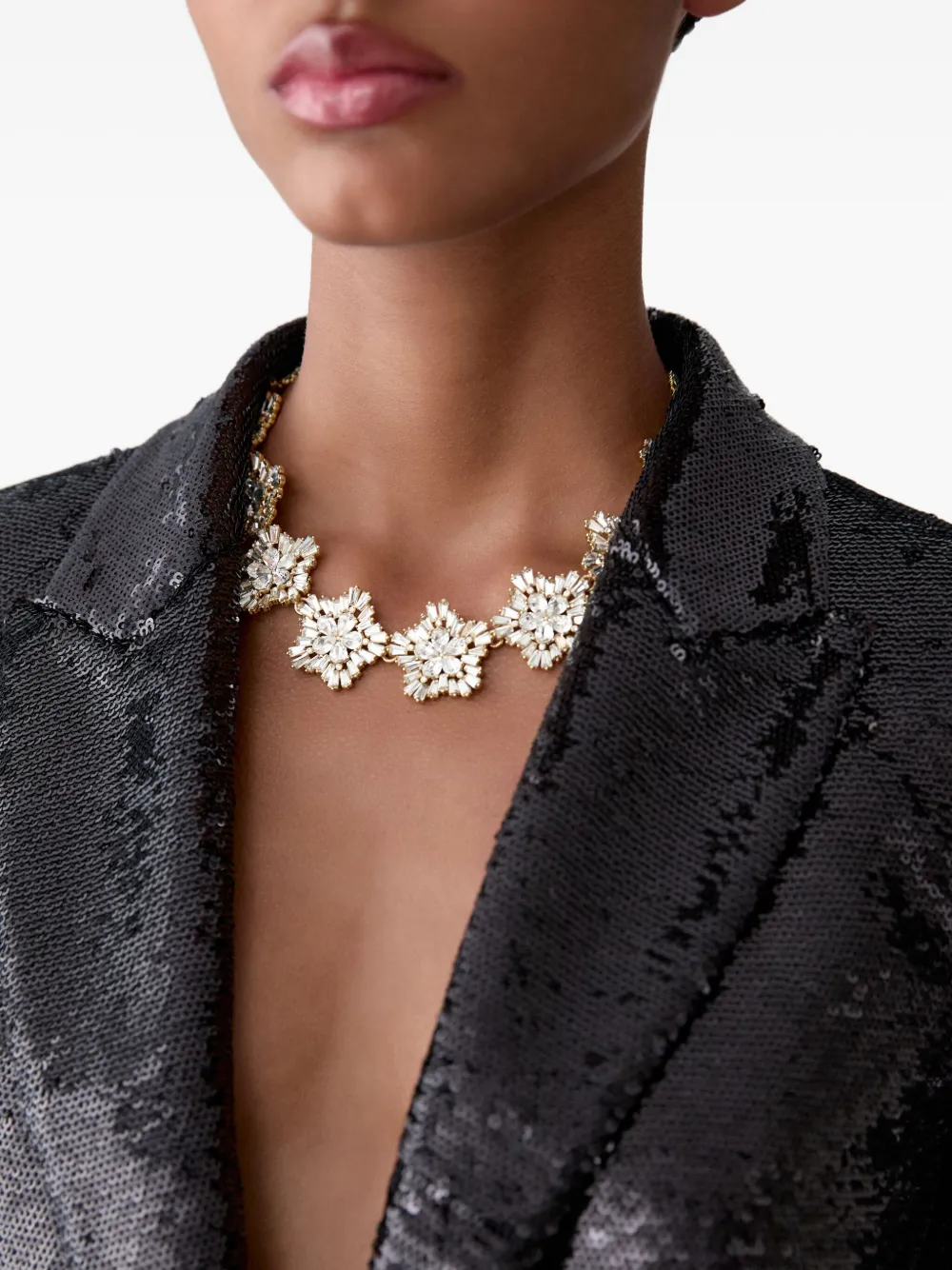 Carolina Herrera Crystal Snowflake Necklace In Brown
