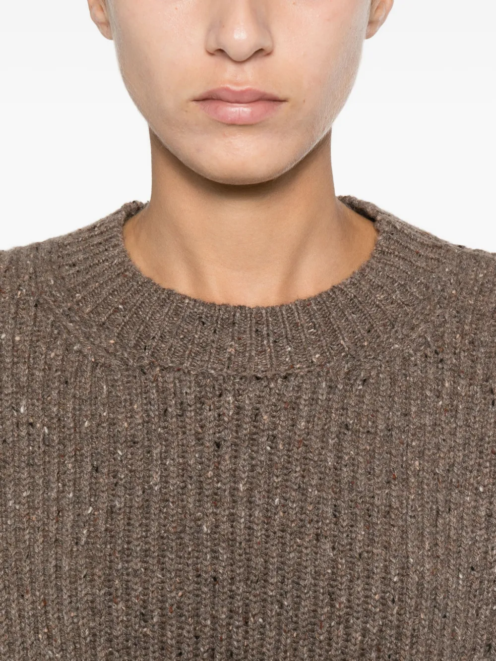 Uma Wang Ribbed-knit Sweater In Brown