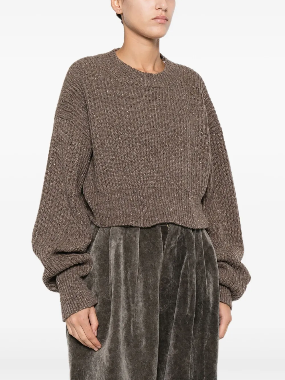 Uma Wang Ribgebreide trui Bruin