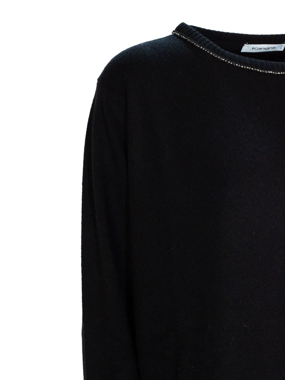 Kangra Cashmere Embellished-neck Sweater In Black