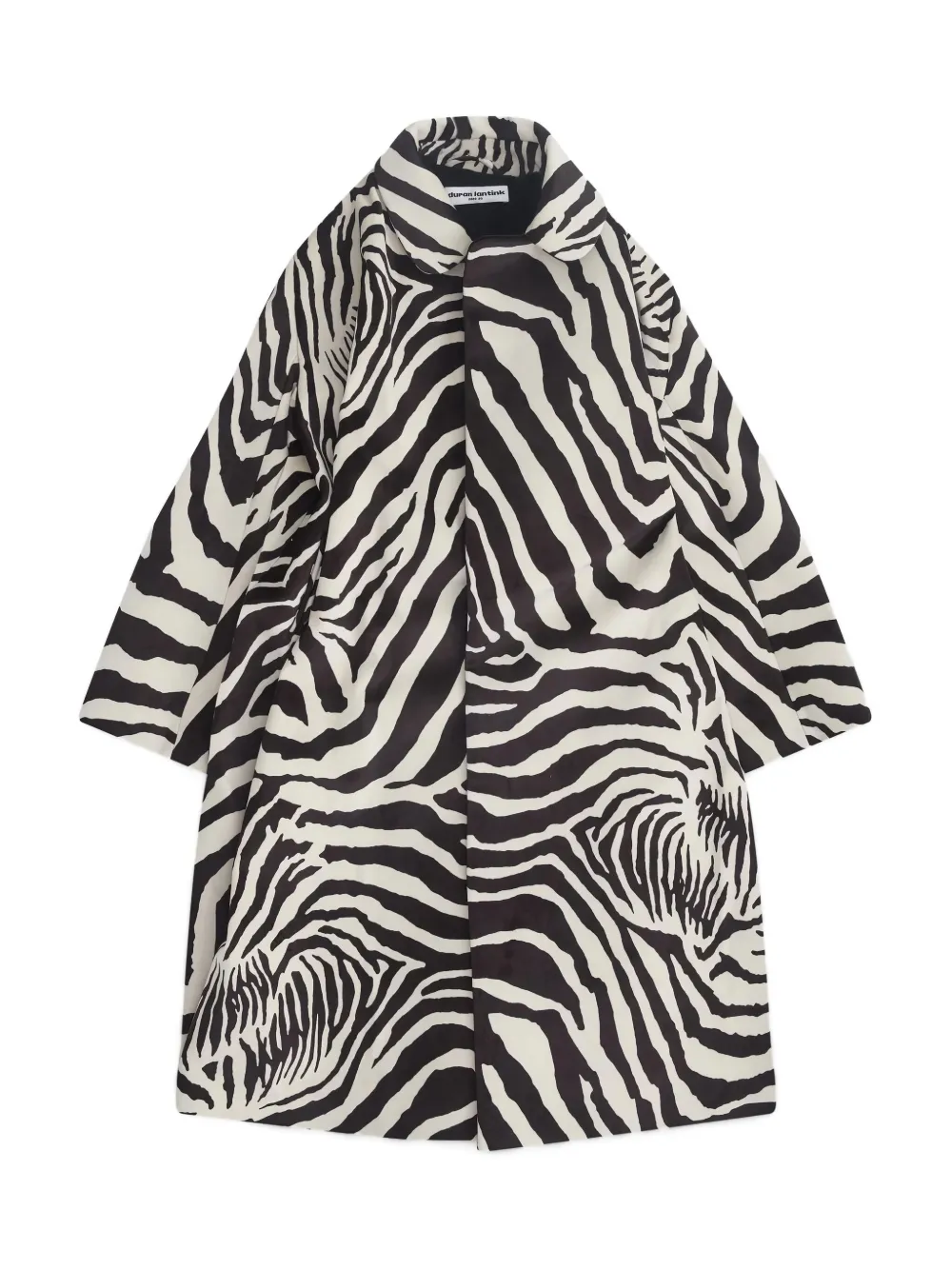 Duran Lantink Zebra-print Sculptured Coat In Black