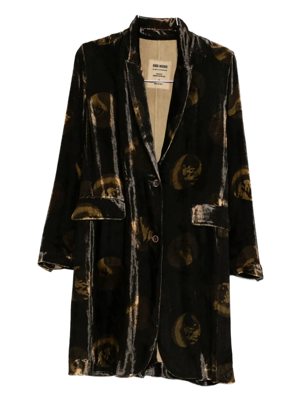 Uma Wang Patterned Velvet Blazer In Black