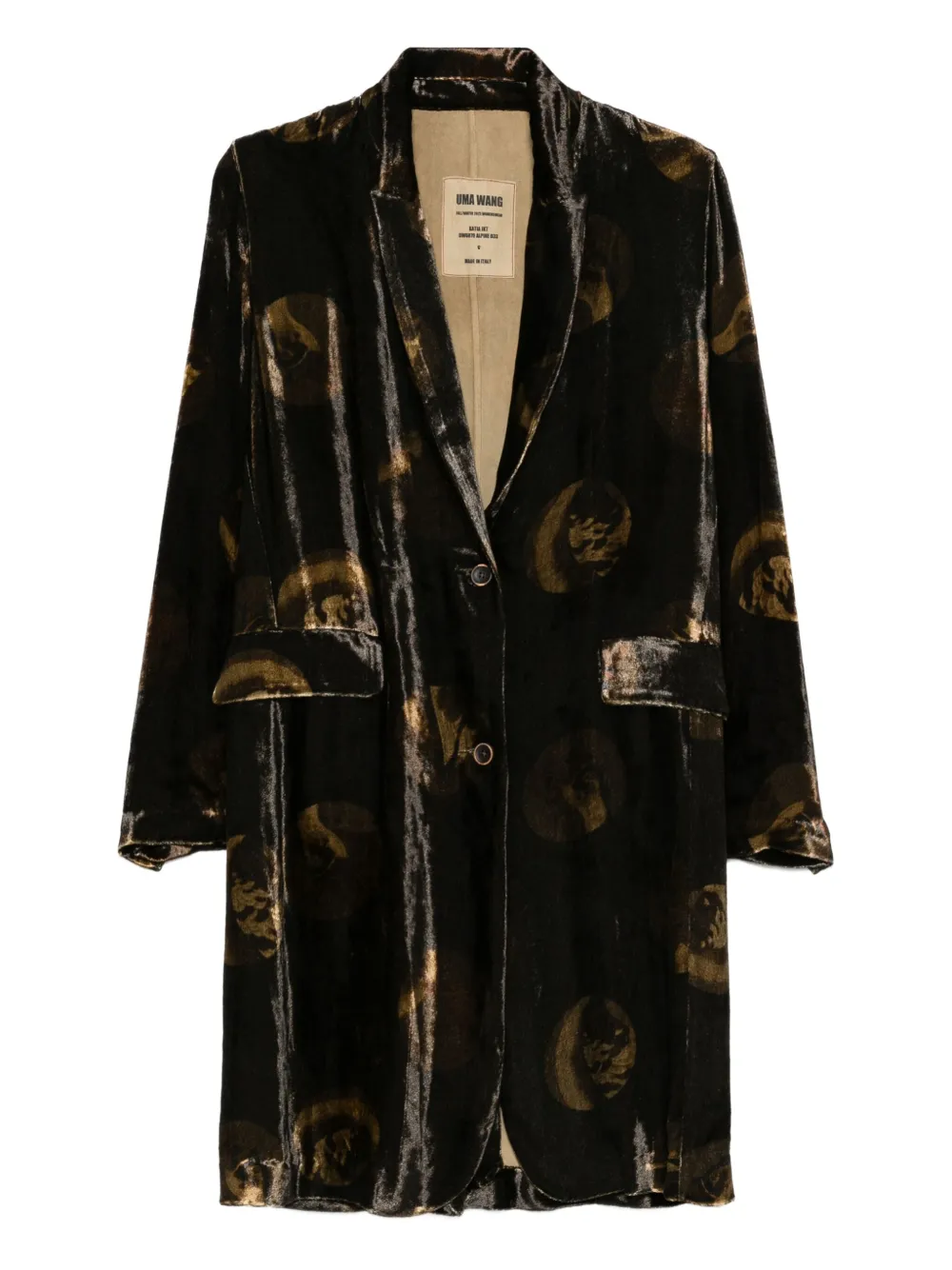 Uma Wang patterned velvet blazer | Brown | Image 1