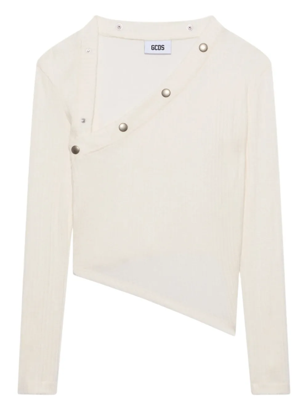 GCDS ribbed-button long-sleeved top | blanco | Image 1