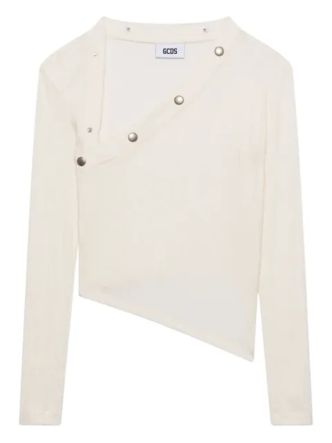 GCDS ribbed-button long-sleeved top