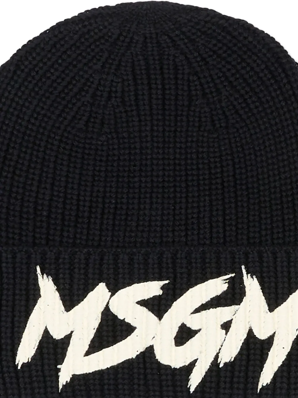 Msgm Logo-print Beanie Hat In Black
