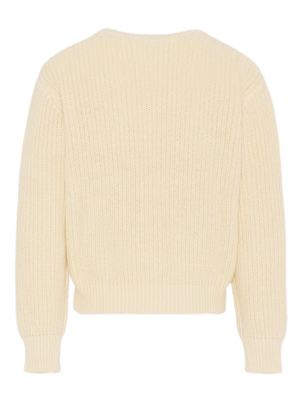 Msgm Logo Crew-neck Sweater In Neutral
