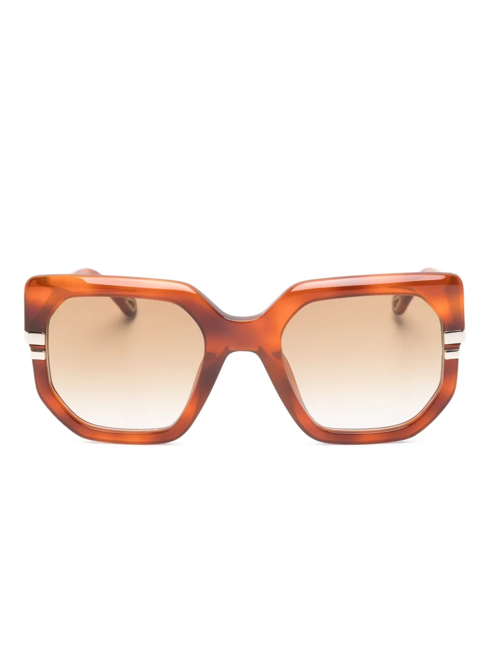 Chloé Eyewear geometric-frame sunglasses - Marrone