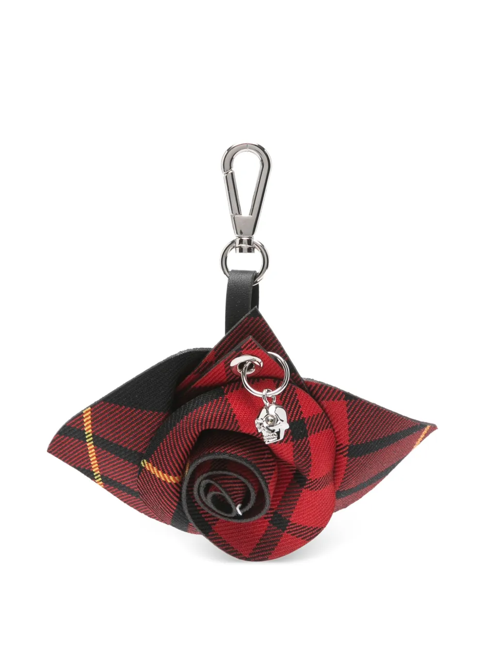 Alexander McQueen rose tartan charm - Rosso