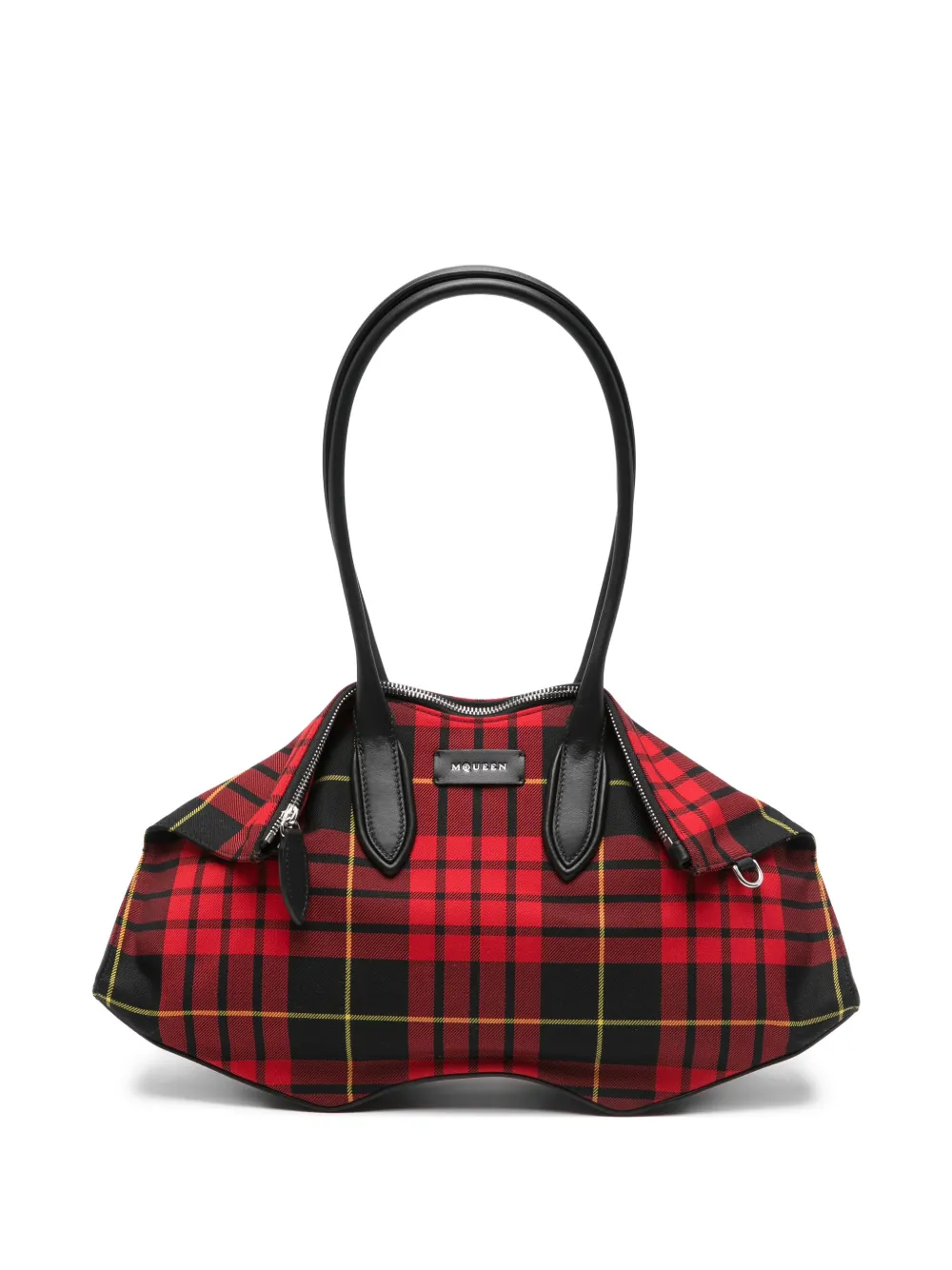 Alexander McQueen Manta tartan shoulder bag - Rosso