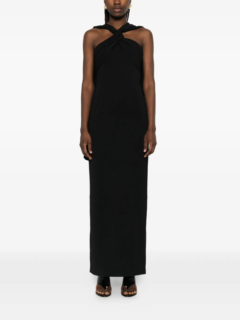 Solace London Maxi-halterjurk Zwart