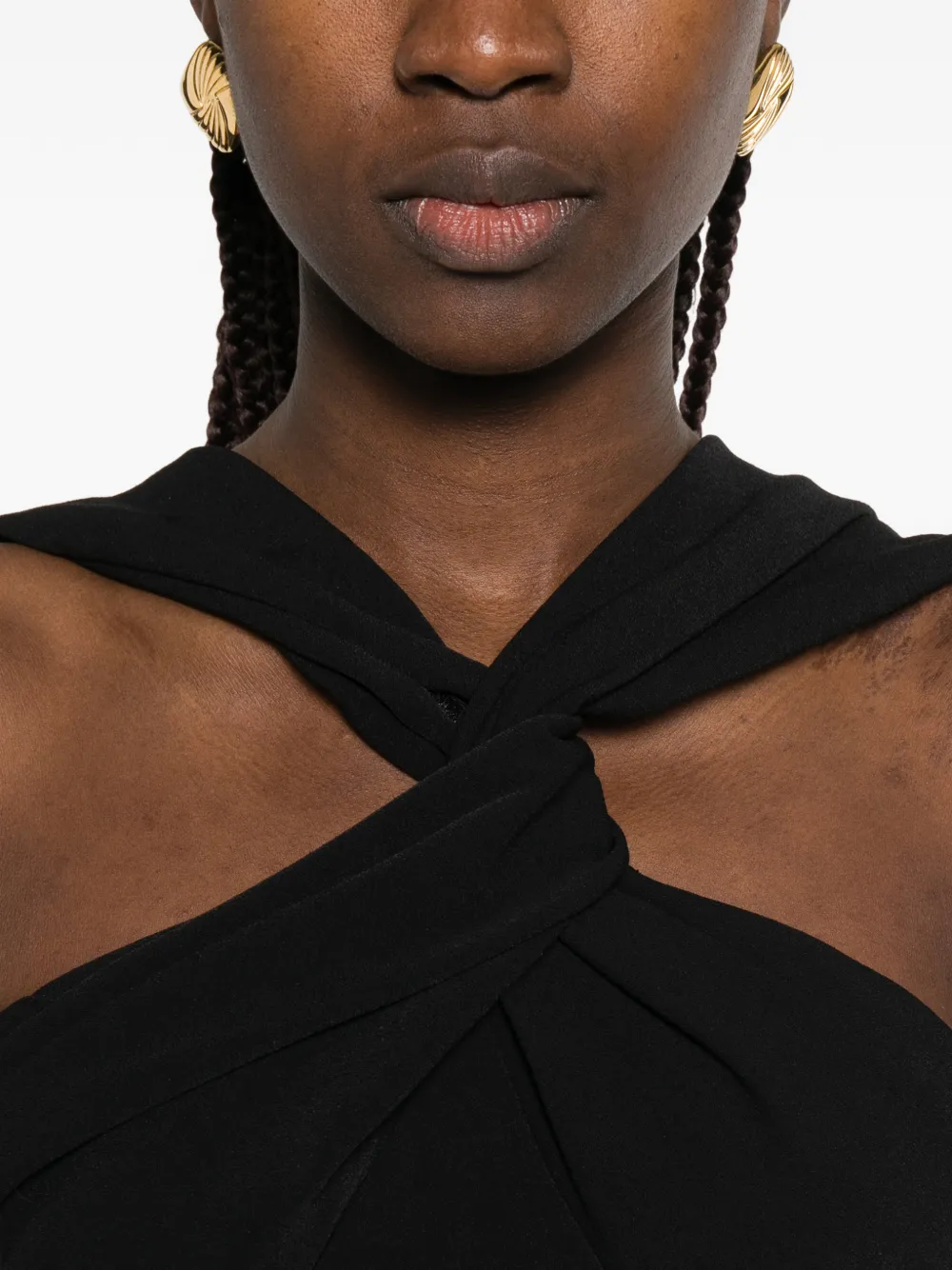 Solace London Maxi-halterjurk Zwart