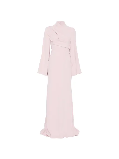 Solace London Swinton draped long-sleeves maxi dress