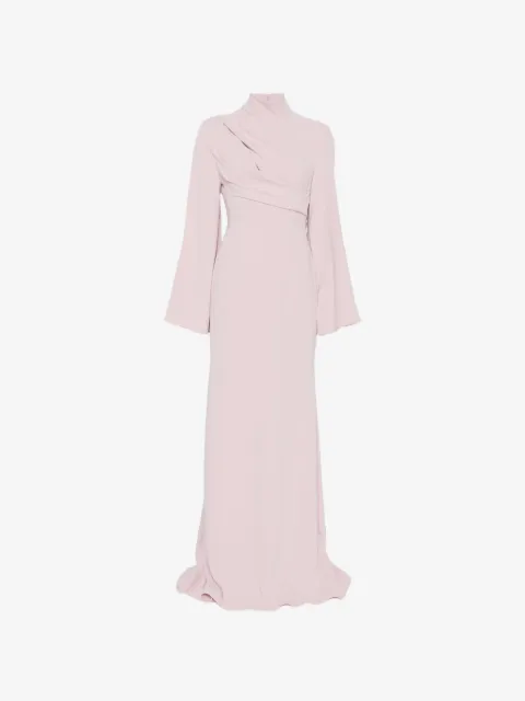 Solace London Swinton draped long-sleeves maxi dress