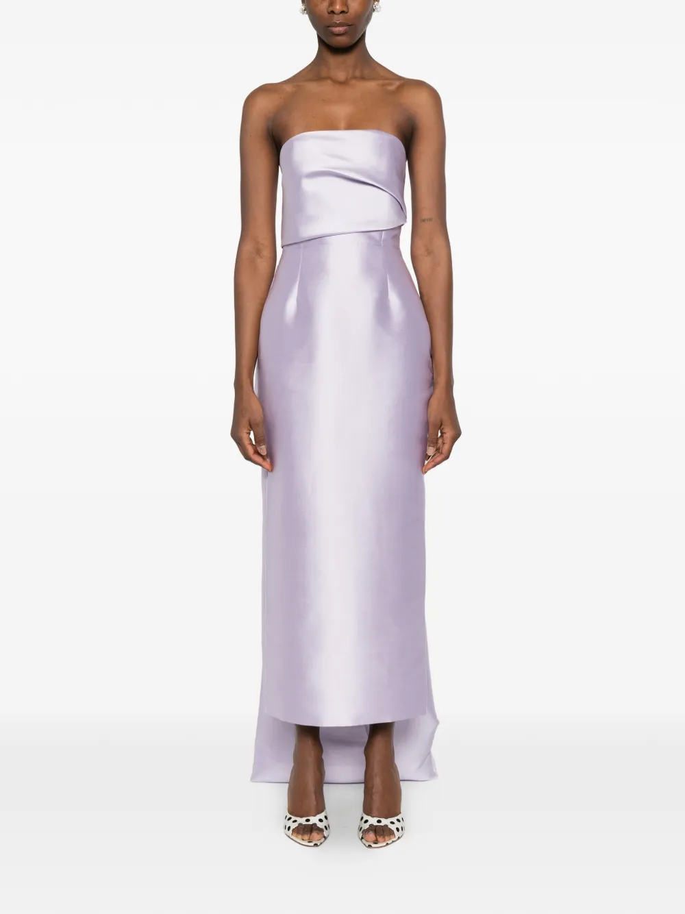 Solace London Kiki strapless midi-jurk Paars