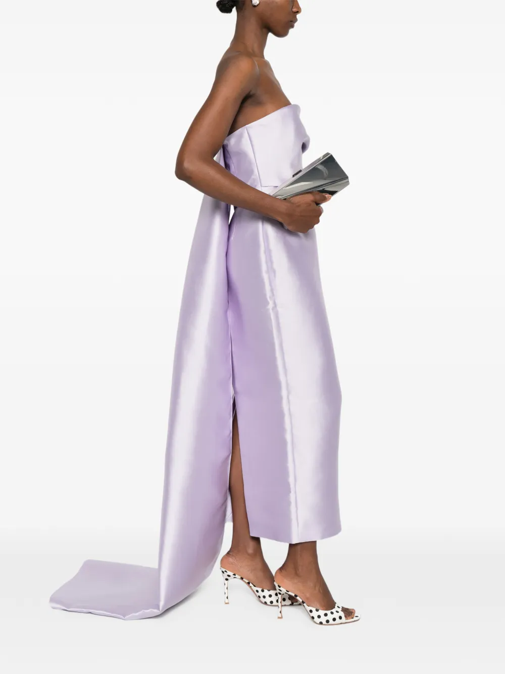Solace London Kiki strapless midi-jurk Paars
