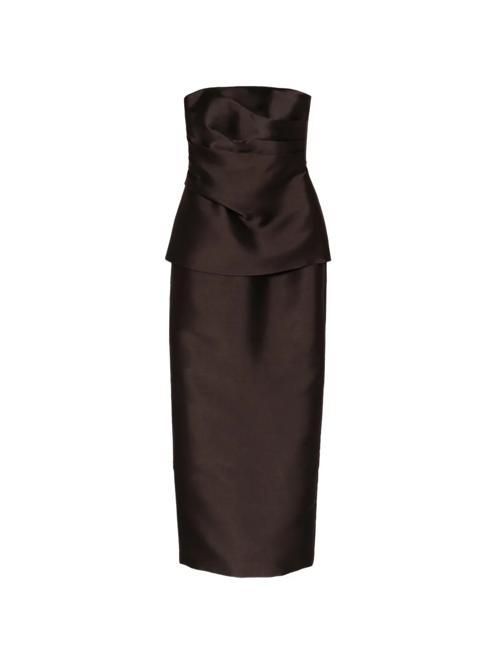 Solace London Lucille strapless peplum maxi dress - Marrone