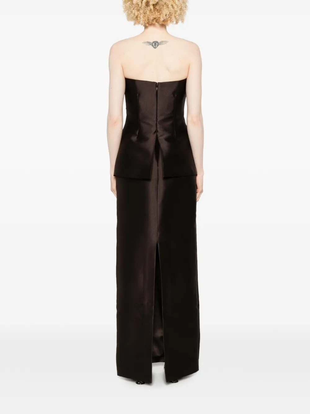Lucille Strapless Peplum Maxi Dress