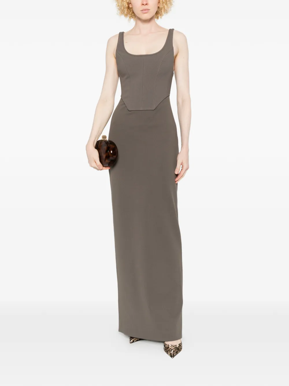 Solace London Noor Panel Maxi Dress | Grey | FARFETCH HK