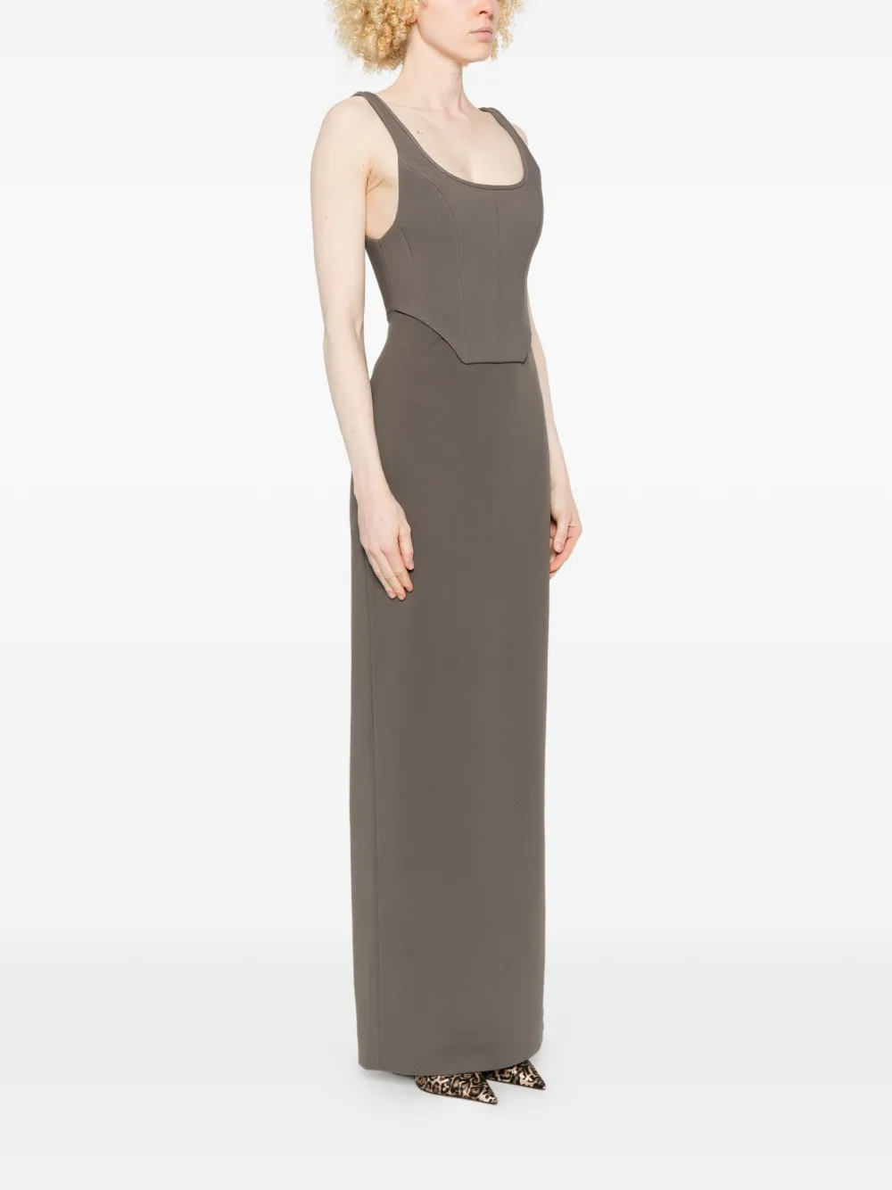 Solace London Noor maxi-jurk met vlak Grijs