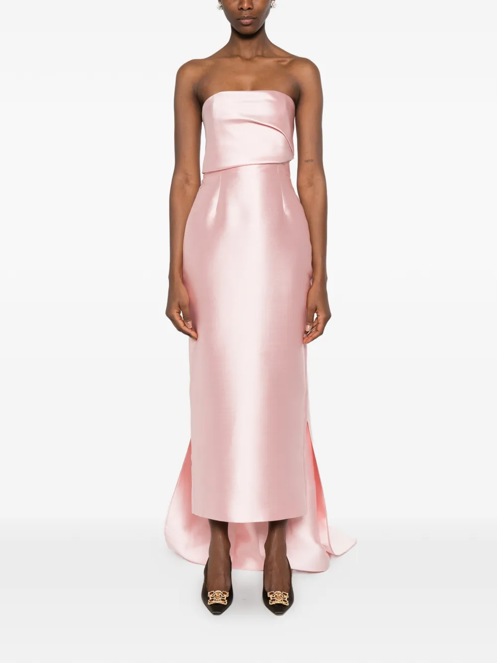 Solace London Kiki strapless midi-jurk Roze