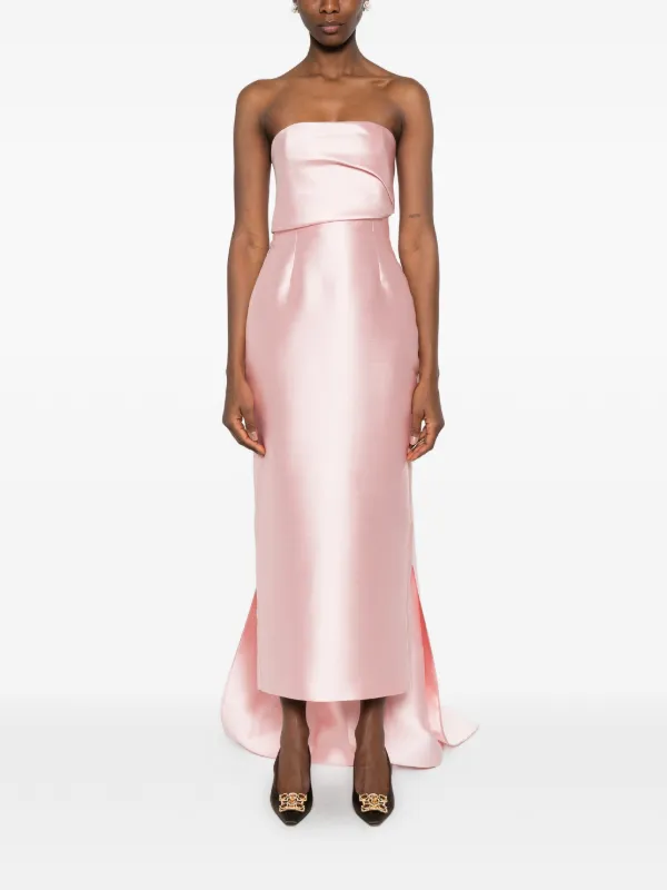 solace london pink strapless dress Solace London Kiki Midi Dress