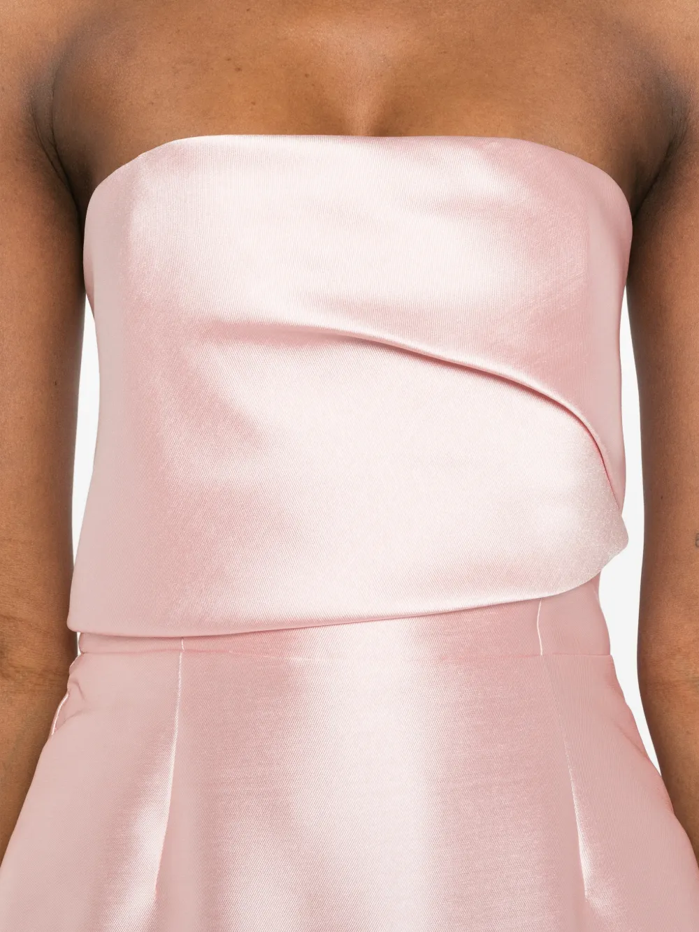 Solace London Kiki strapless midi-jurk Roze