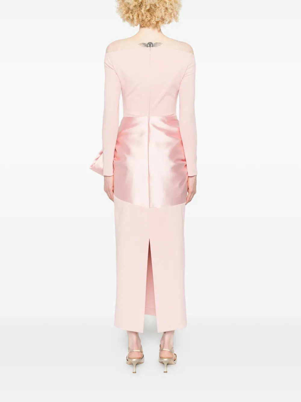 Solace London Rhianne midi-jurk met lange mouwen Roze