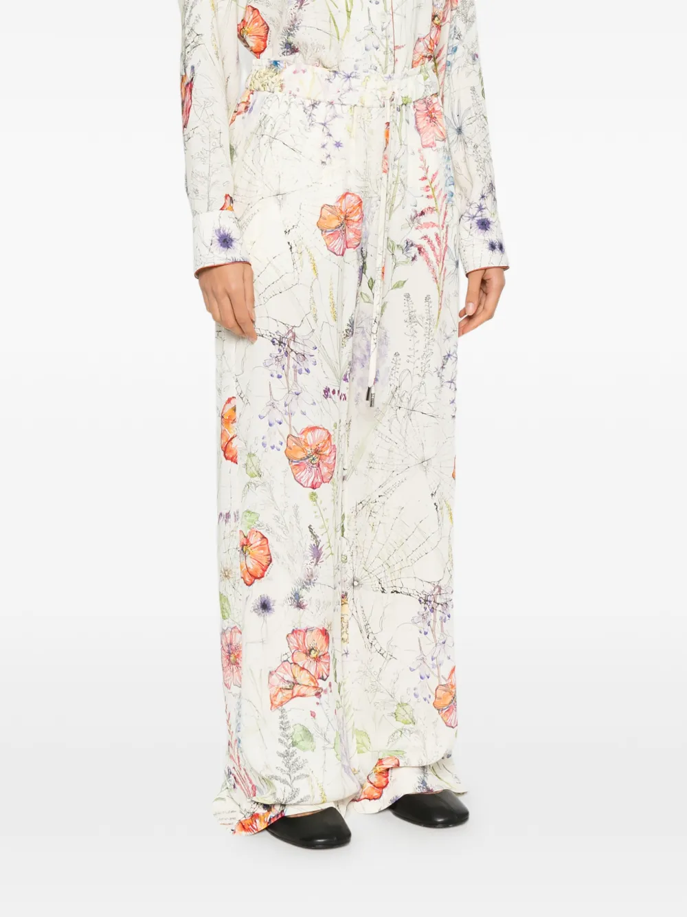 Alexander McQueen Broek met bloemenprint Beige