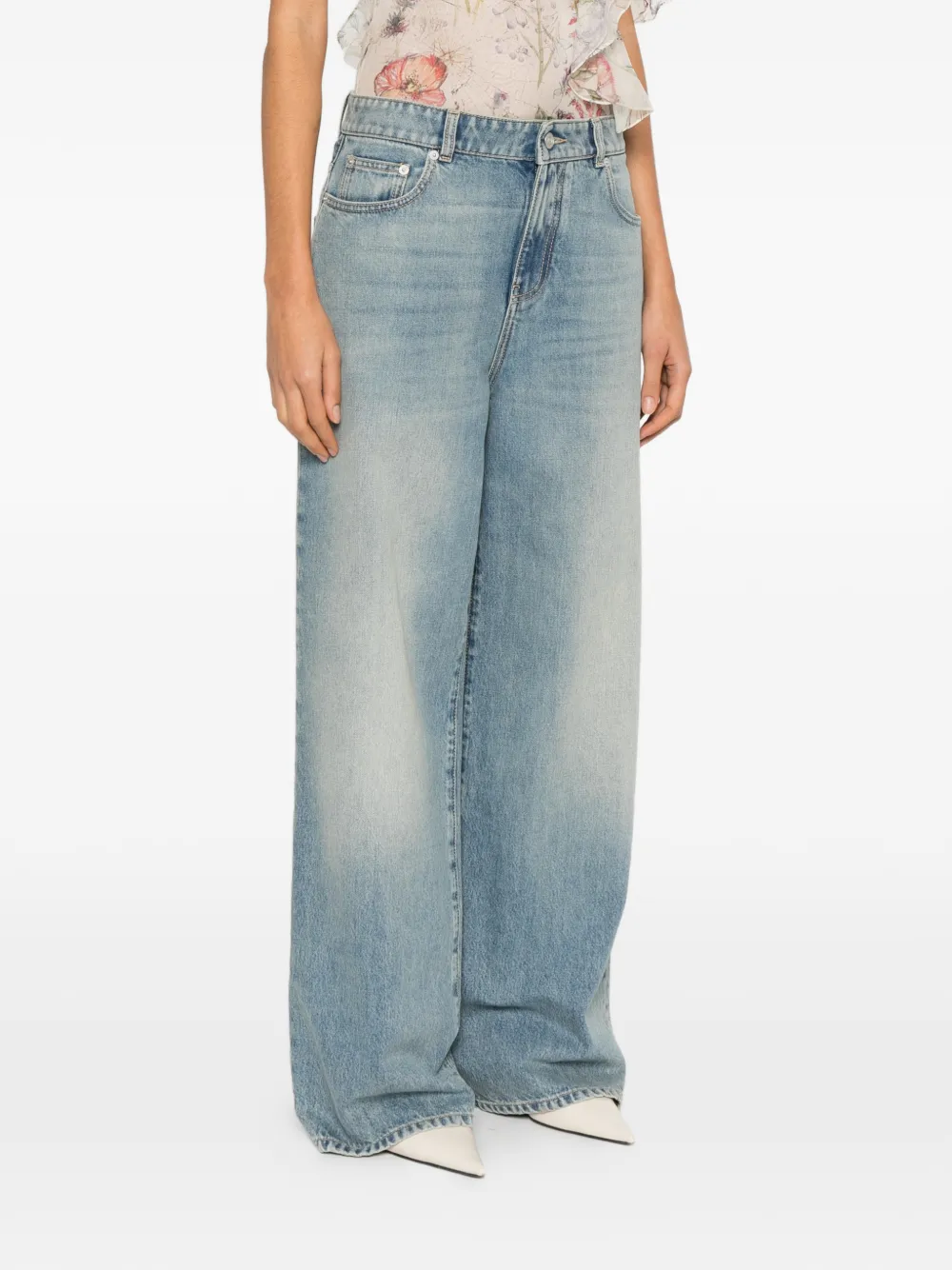 Alexander McQueen wide-leg Jeans | Blue | FARFETCH MY