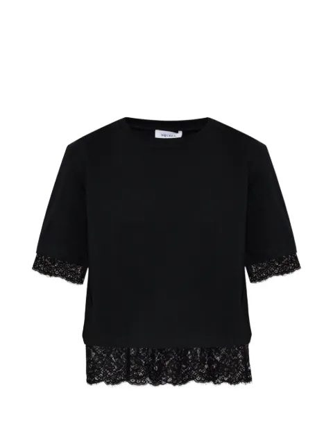 Alexander McQueen lace-trim short-sleeved T-shirt