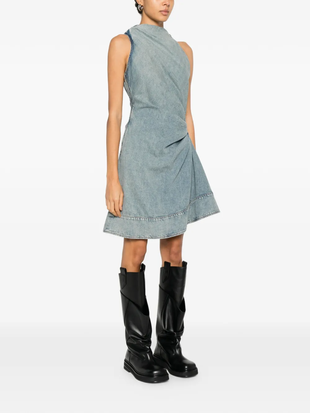 Alexander McQueen Gedrapeerde mini-jurk Blauw