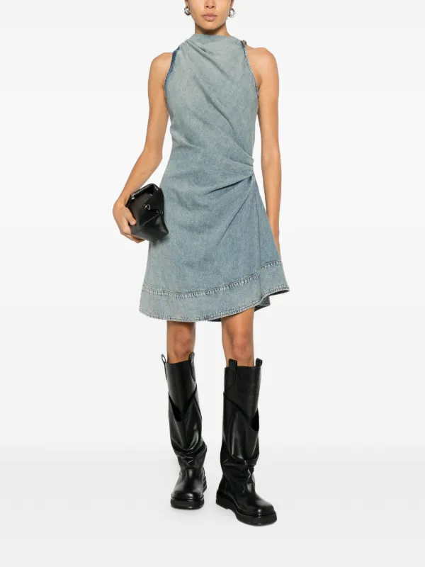 blue alexander mcqueen dress McQueen // Navy Pleated Hi-Low Dress – VSP Consignment main image 1