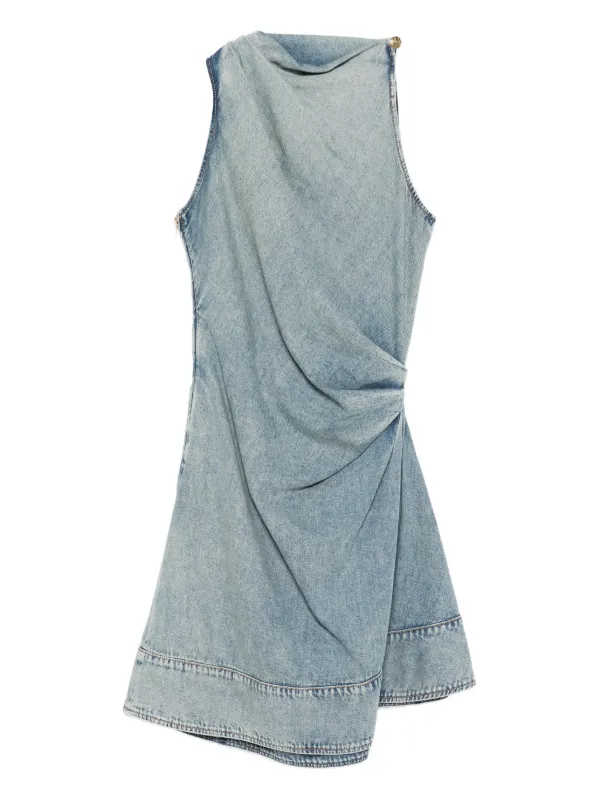 Alexander Mcqueen Draped Mini Dress - Blue