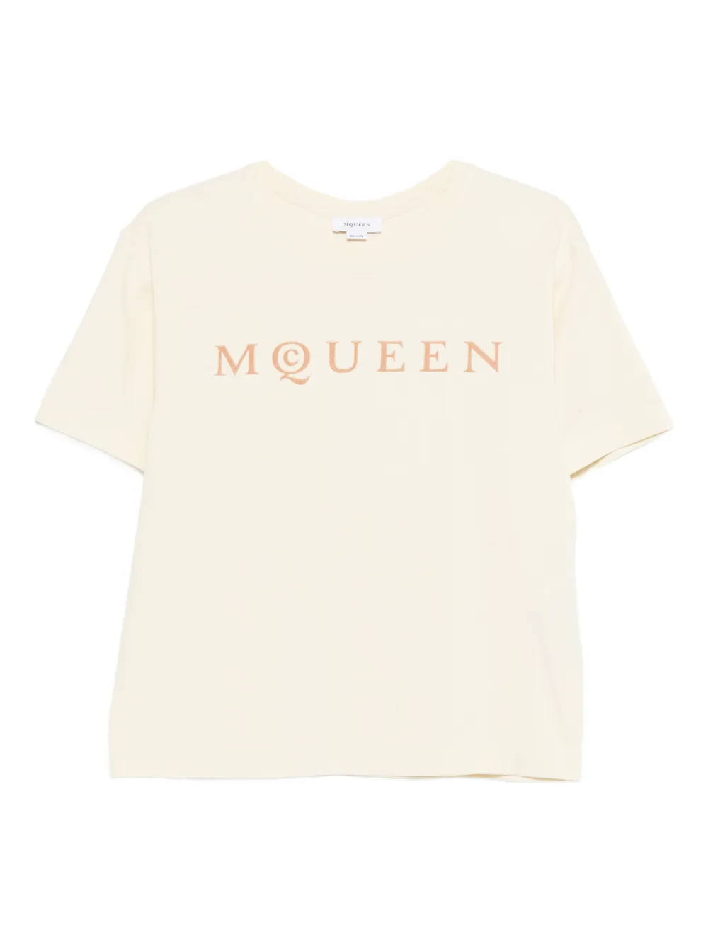 Alexander Mcqueen Logo T-shirt In Neutral