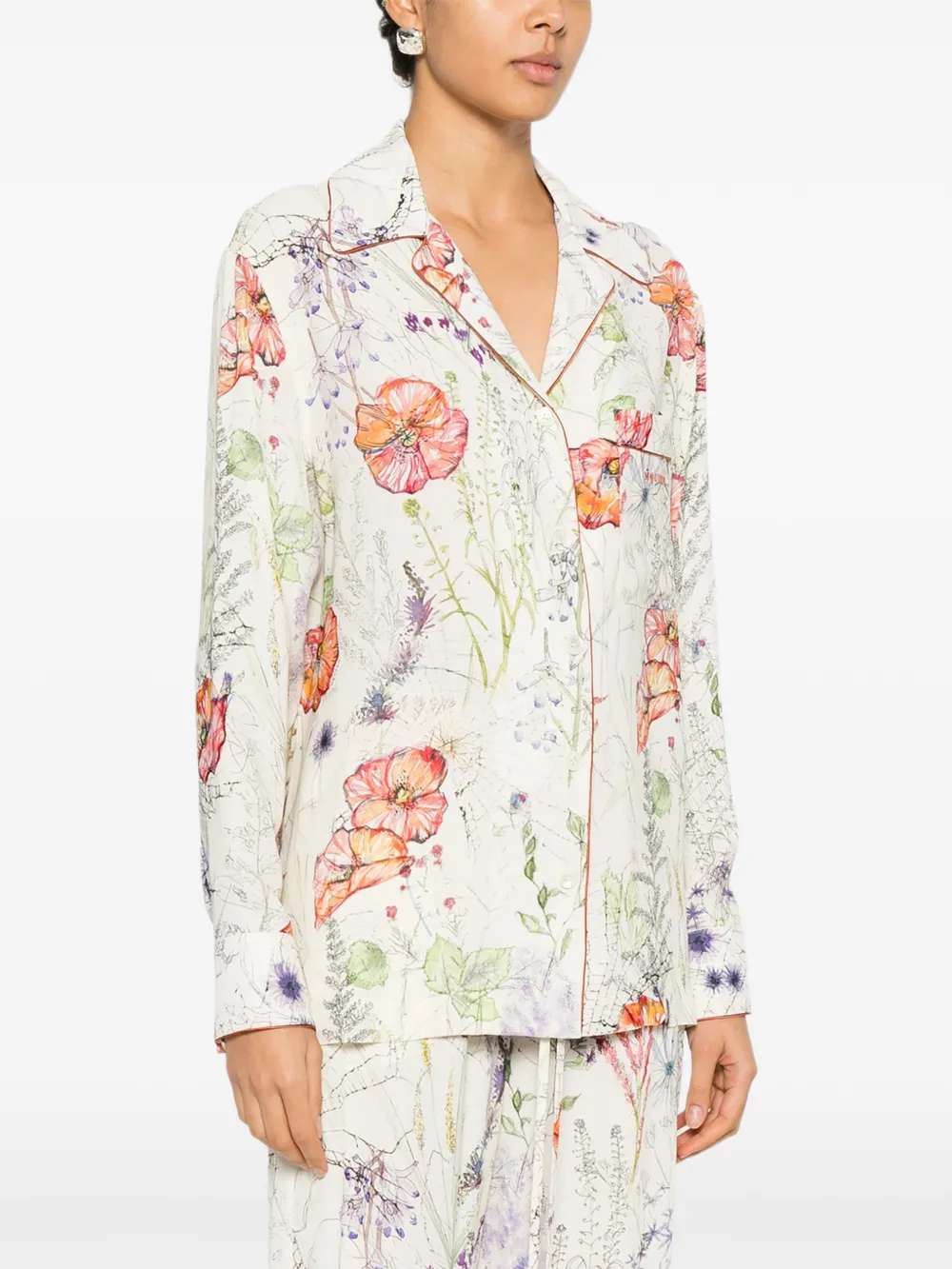 Alexander McQueen Shirt met bloemenprint Beige