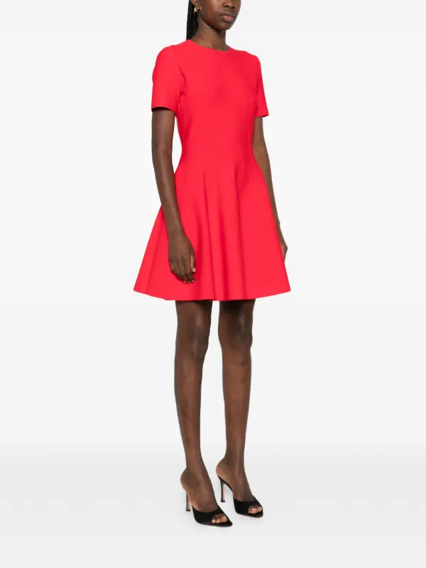 alexander mcqueen mini dress Flared faille mini dress - coral