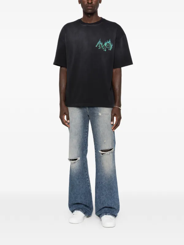 AMIRI ダメージ ブーツカットジーンズ | ブルー | FARFETCH JP