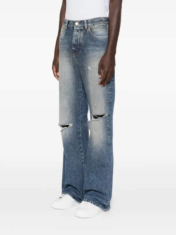 AMIRI ダメージ ブーツカットジーンズ | ブルー | FARFETCH JP