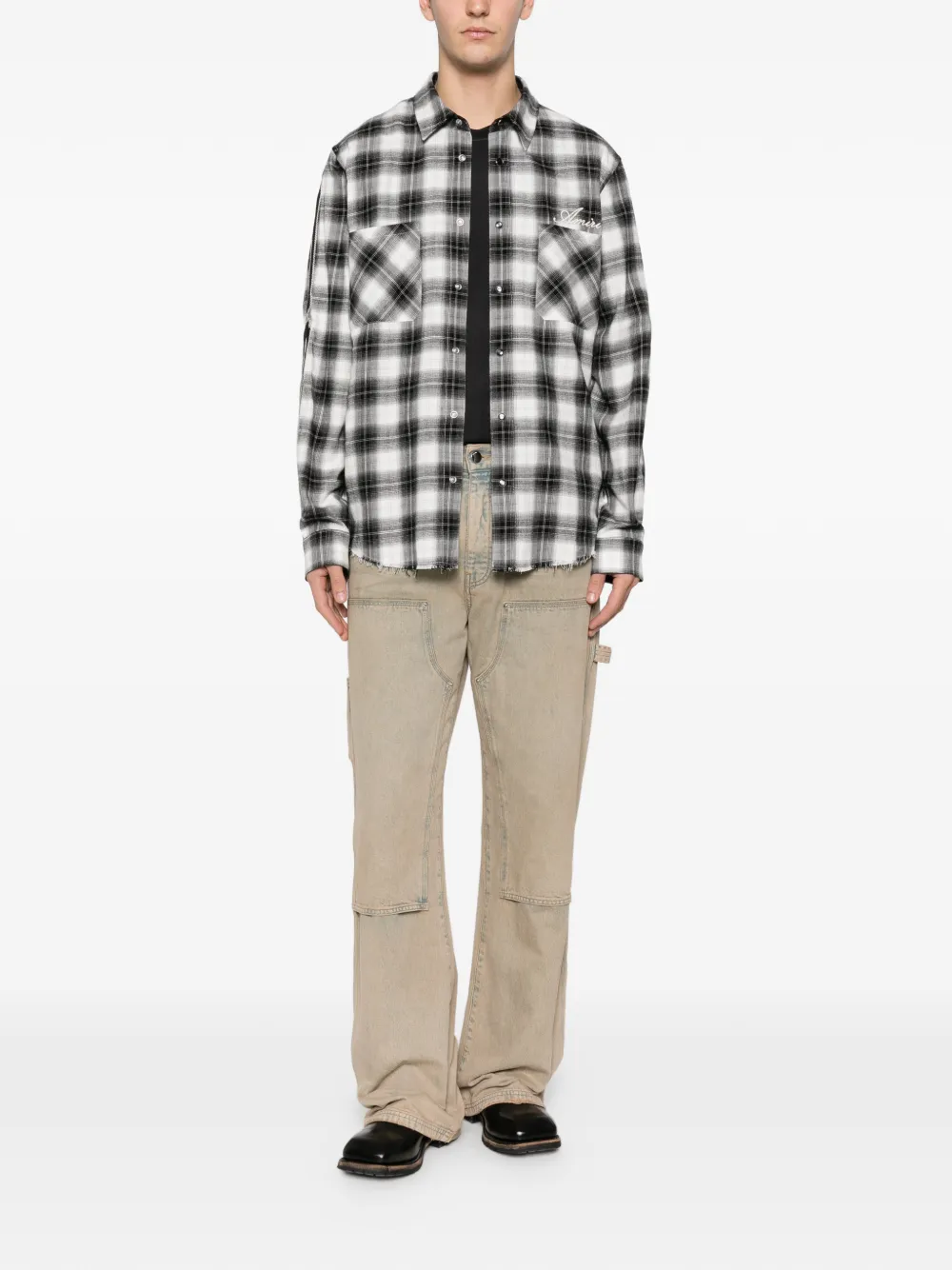 AMIRI Bons plaid shirt - Zwart