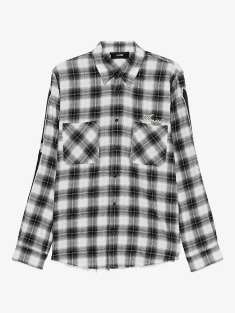 AMIRI bones-appliqué plaid shirt
