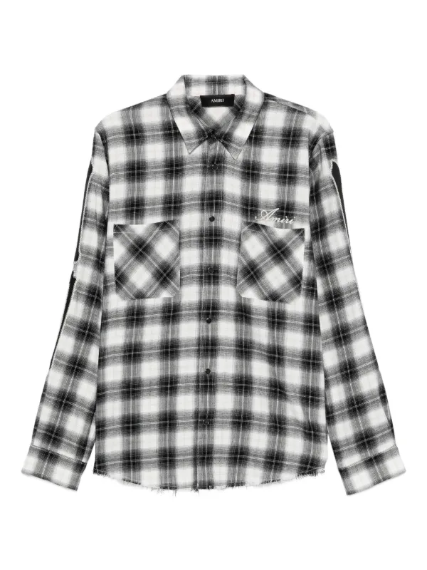 咲夜 新品未使用 AMIRI アミリ チェックシャツ グリッター 楽天市場】AMIRI アミリ ﾌﾞﾙｰ ｺｯﾄﾝ100% 裾切りっぱなし ｵﾝﾌﾞﾚﾁｪｯｸｼｬﾂ