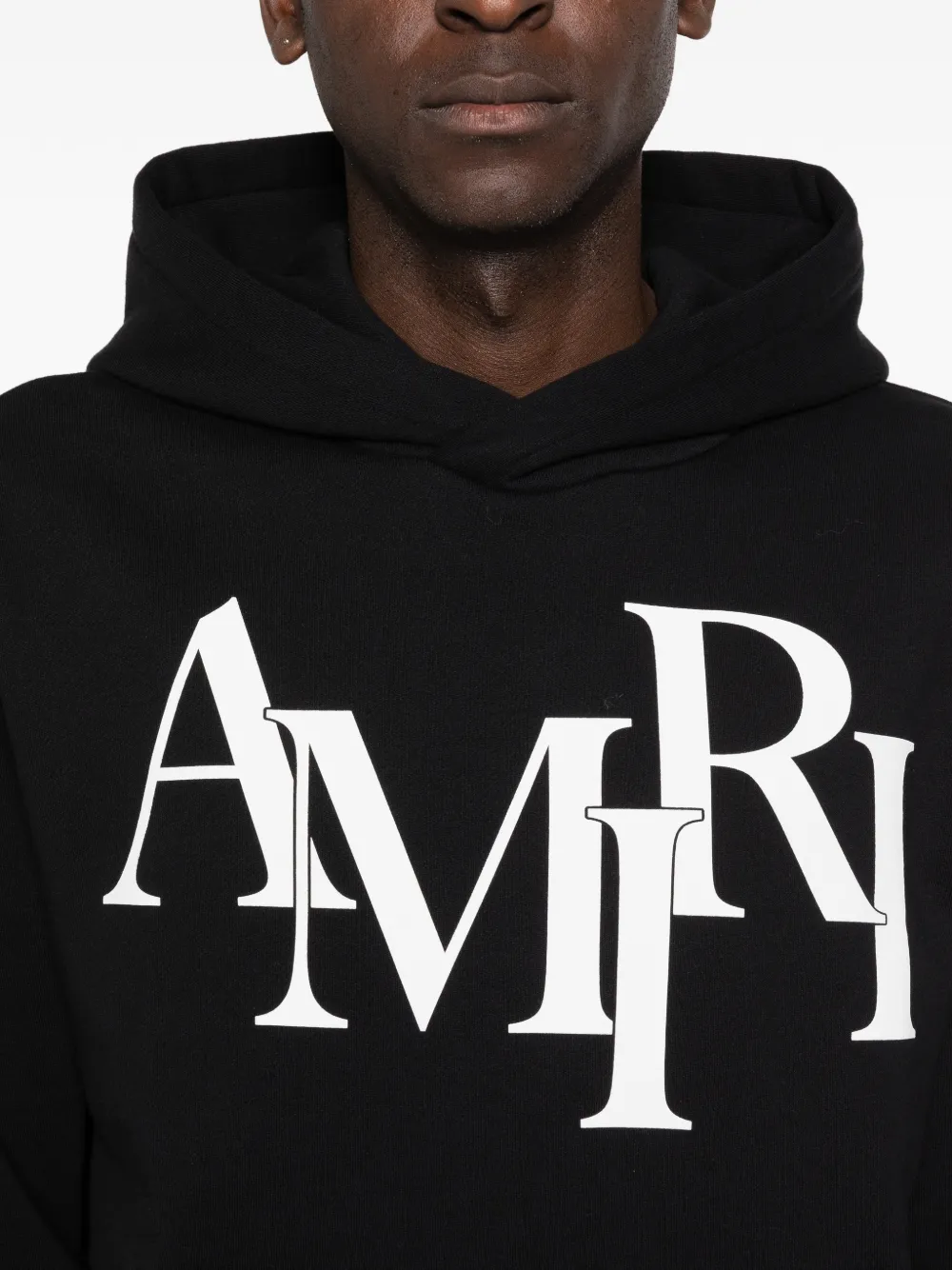 AMIRI Hoodie met lange mouwen en gestapeld logodetail Zwart