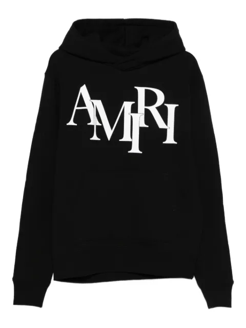 AMIRI Staggered logo-detail long-sleeve hoodie
