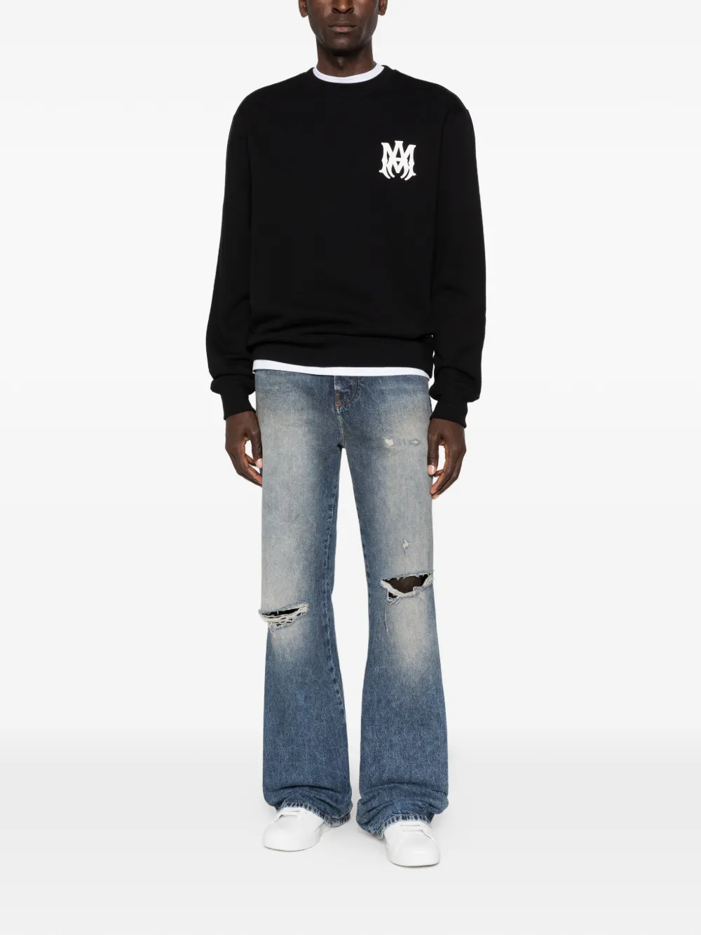 AMIRI logo-detail crew sweatshirt - Zwart