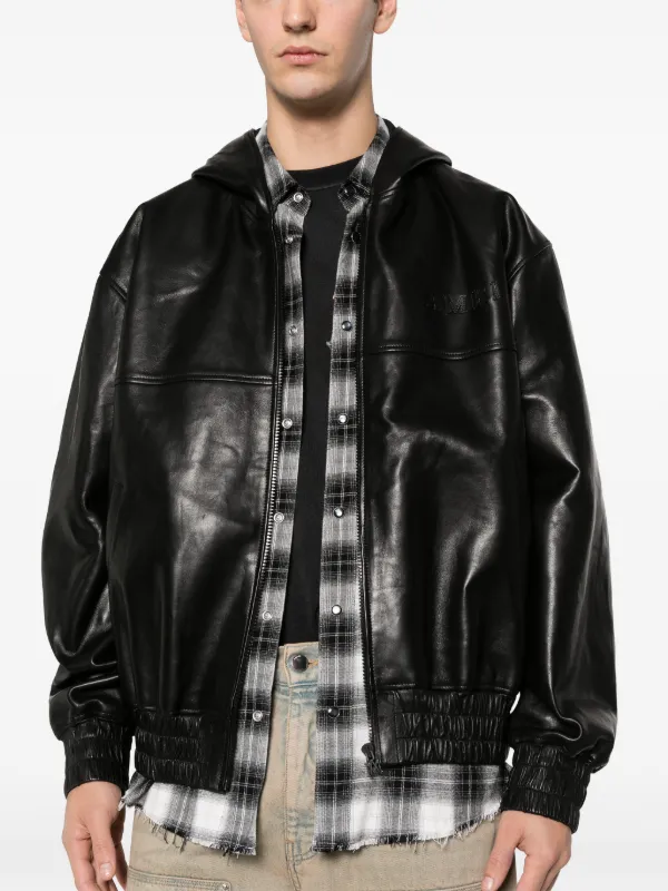 AMIRI Leather Zip Jacket | Black | FARFETCH
